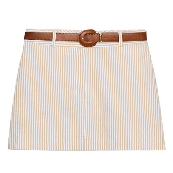 zara brown/beige striped skort - Picture 2 of 2